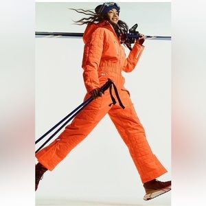 Free People Movement All Prepped Ski Suit Small - Neon Coral
